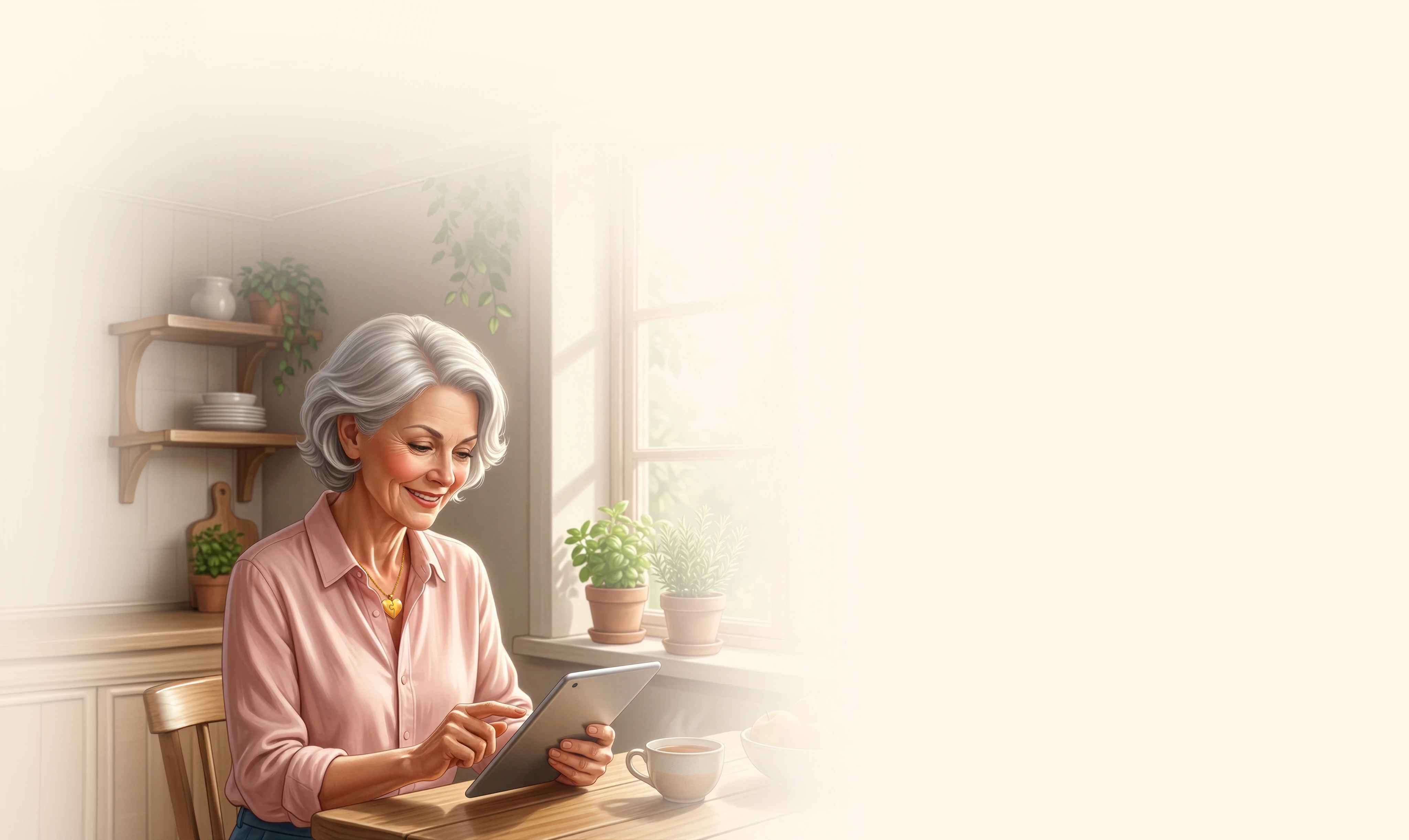 A Magic Jigsaw Puzzles player enjoying the mobile app on a tablet